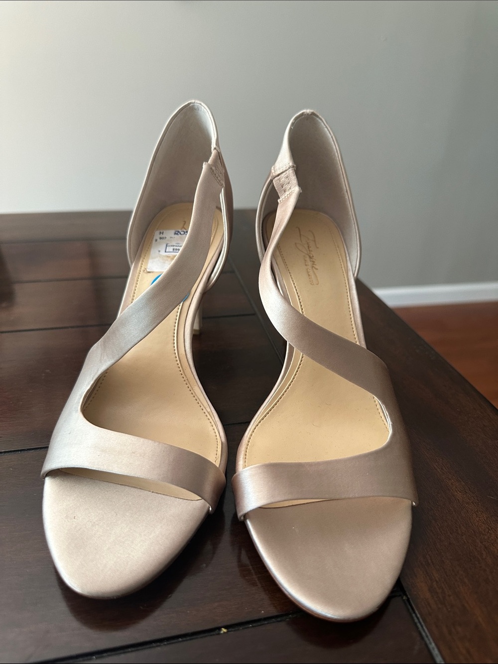 Vince Camuto Satin D'Orsay Heels in Champagne
